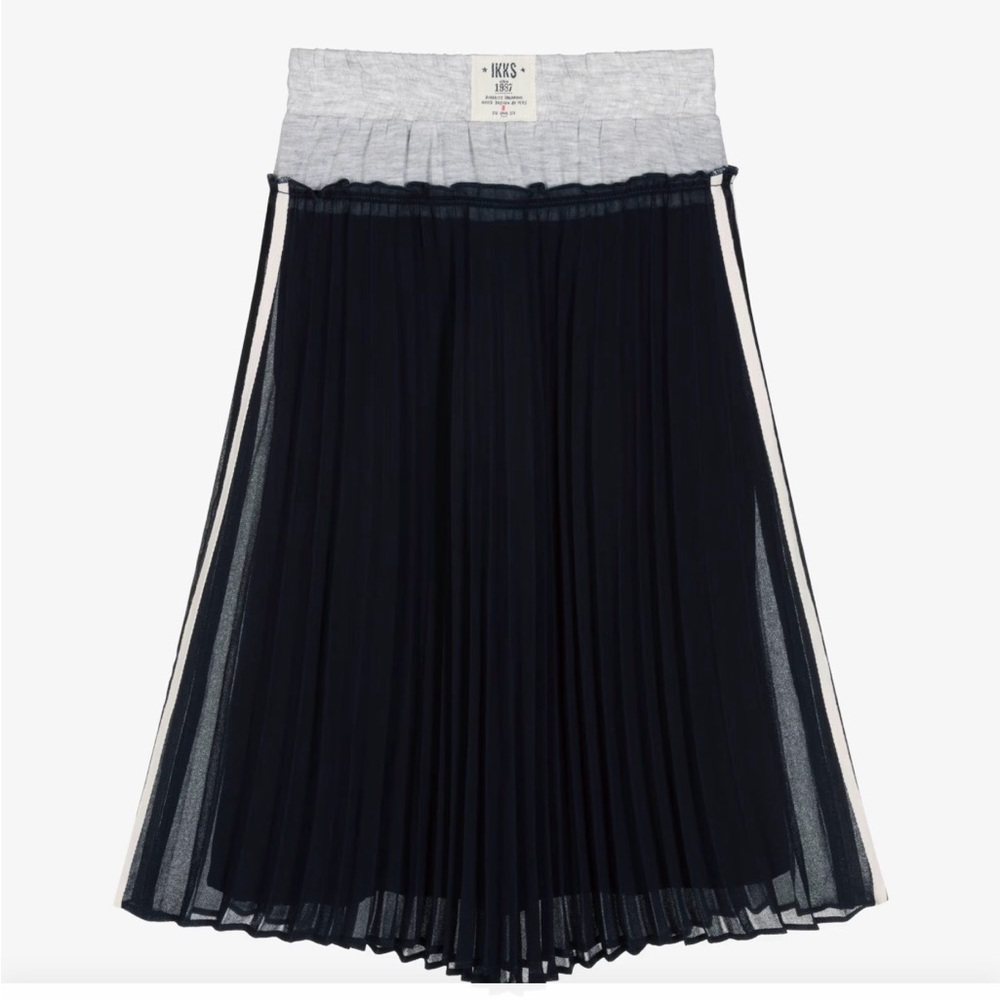 Ikks Navy Pleated Girls Skirt